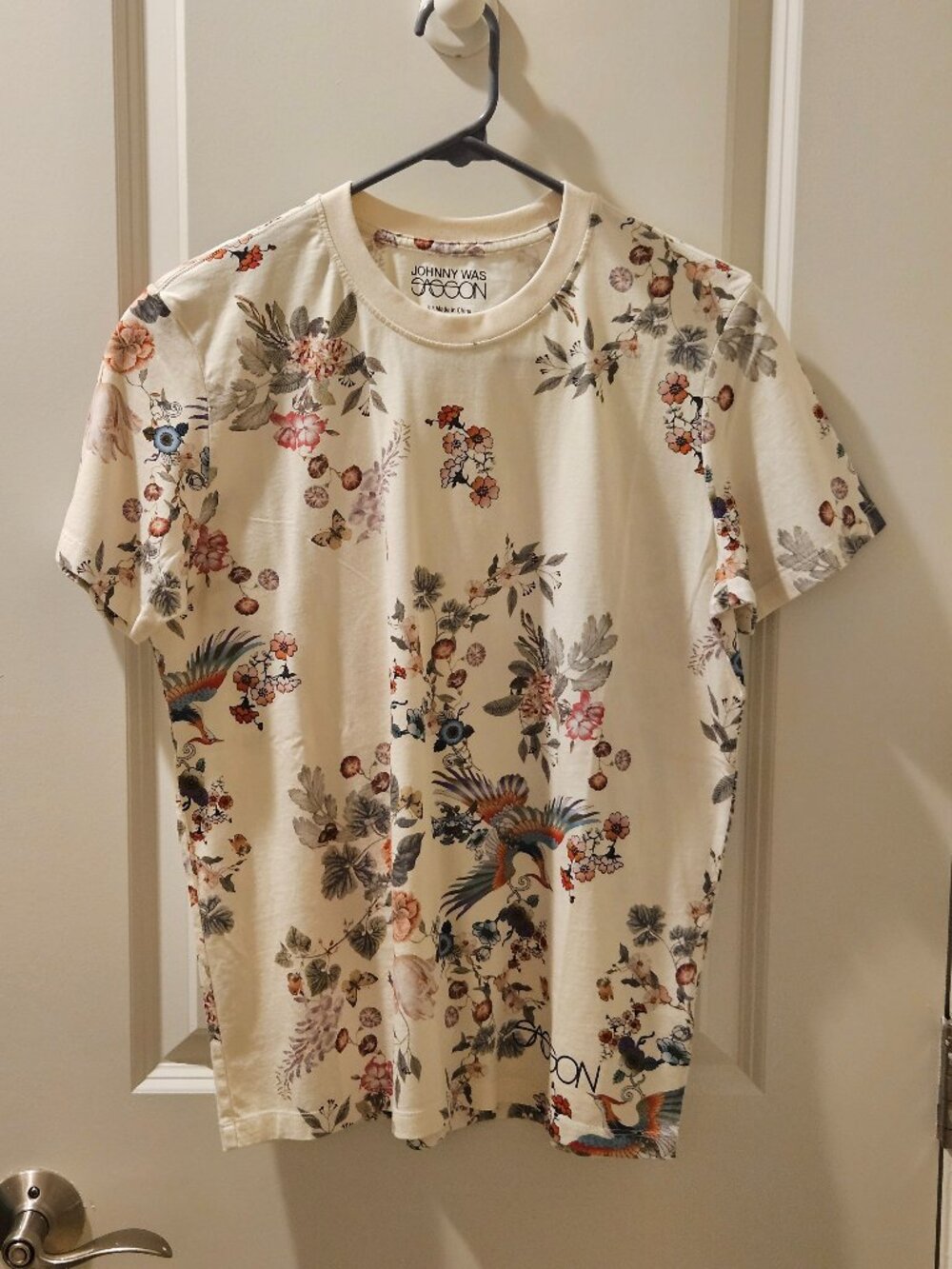 Johnny Was Sasson Botanical  Floral & Bird Short Sleeve Tee